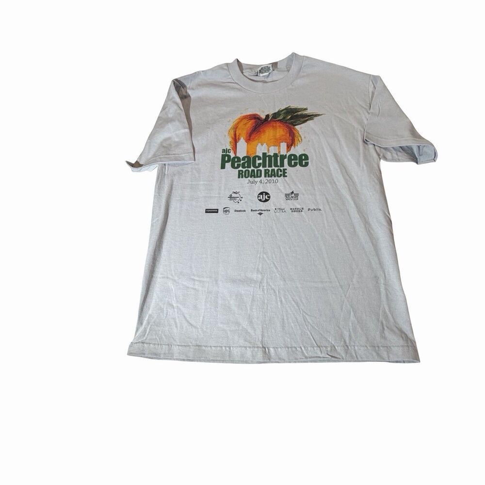 2010 Peachtree Road Race T-Shirt Men's Large Cotton Graphics All Cotton Flawless